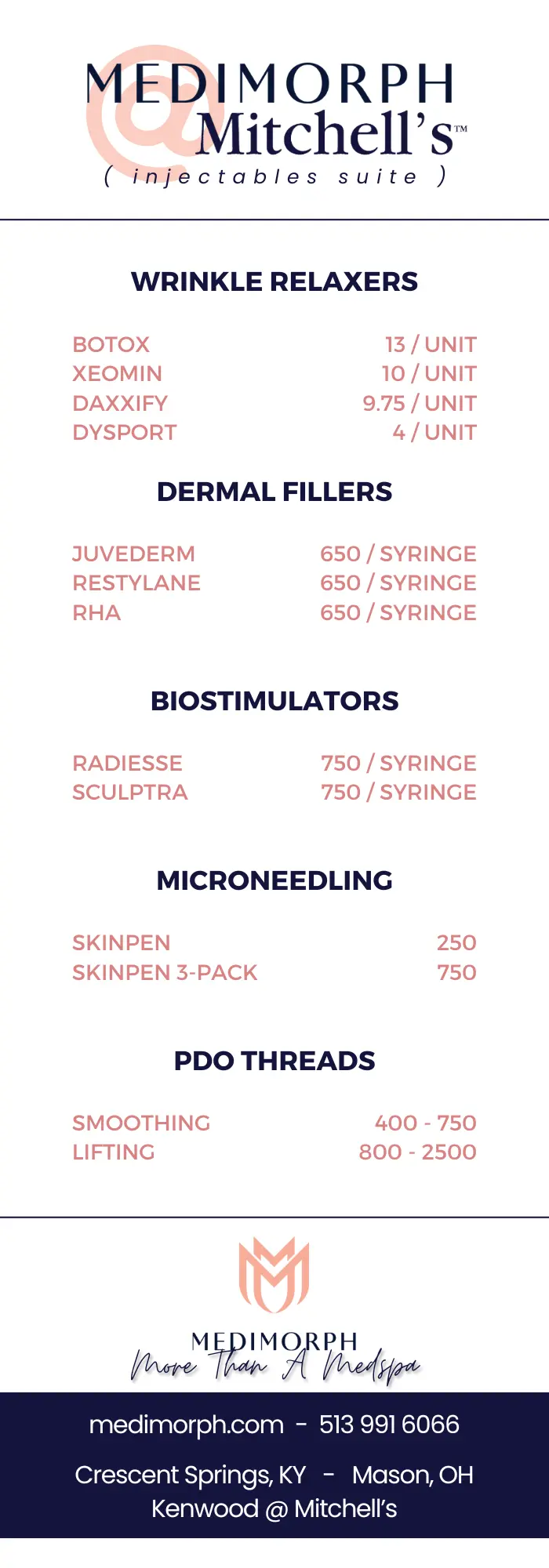 Medimorph at Mitchells Menu Insert Feb 2024